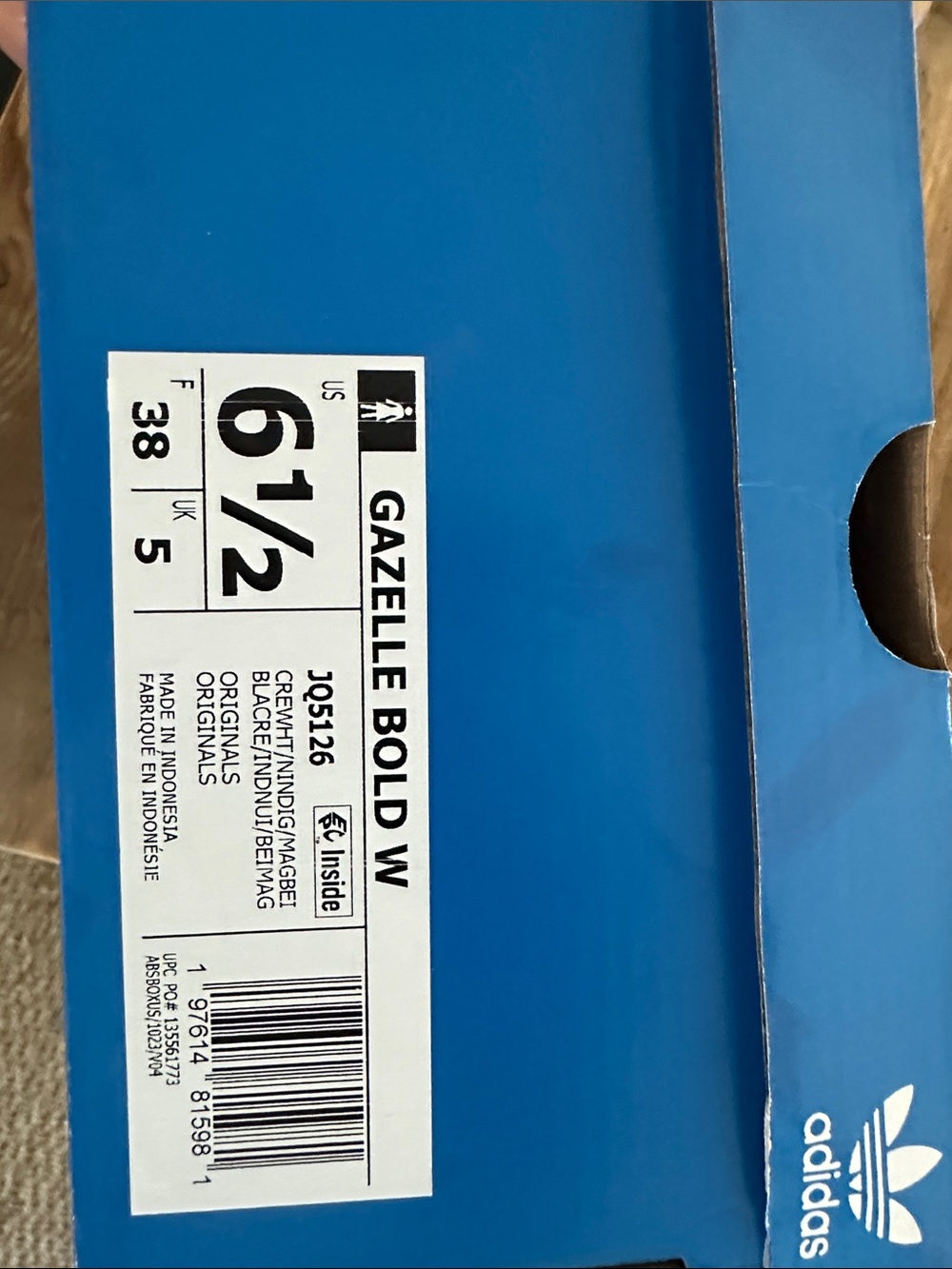 Adidas Gazelle Bold Cream/Night Indigo - Picture 5 of 5